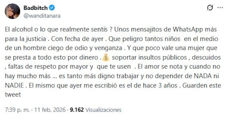 Foto: Captura de X (@wanditanara)