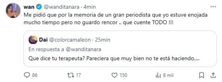 Foto: Captura de X (@wanditanara)