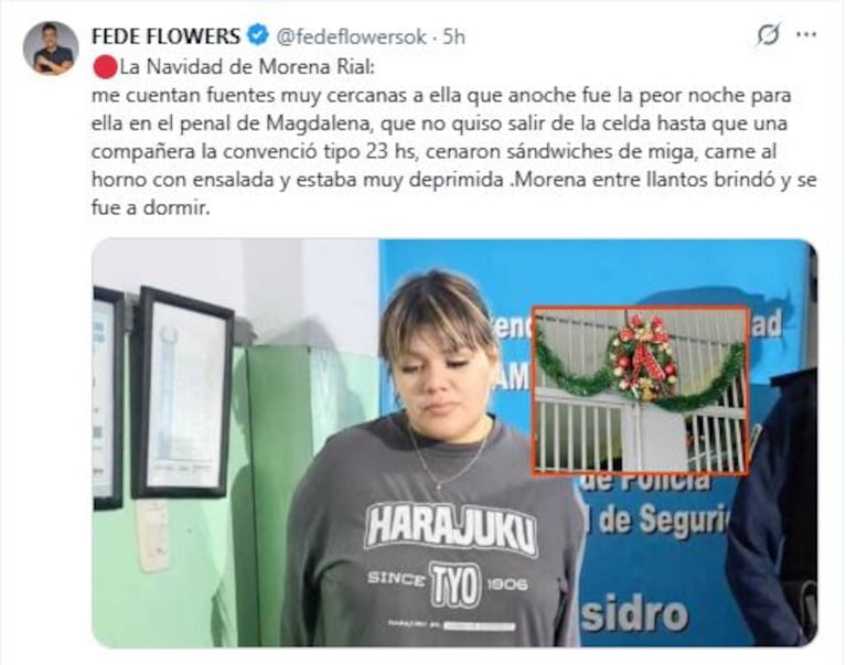 Foto: captura Twitter /X @fedeflowers