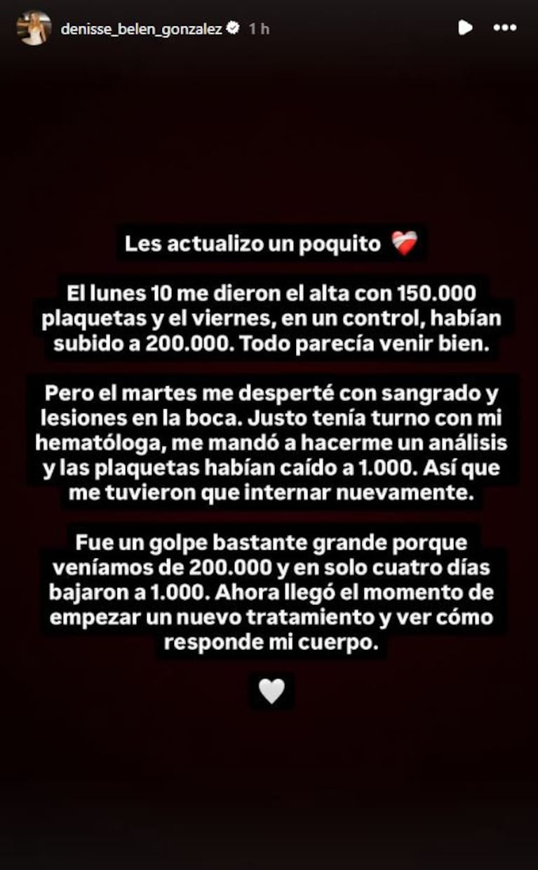 Foto: Capturas de Instagram Stories (@denisse_belen_gonzalez)