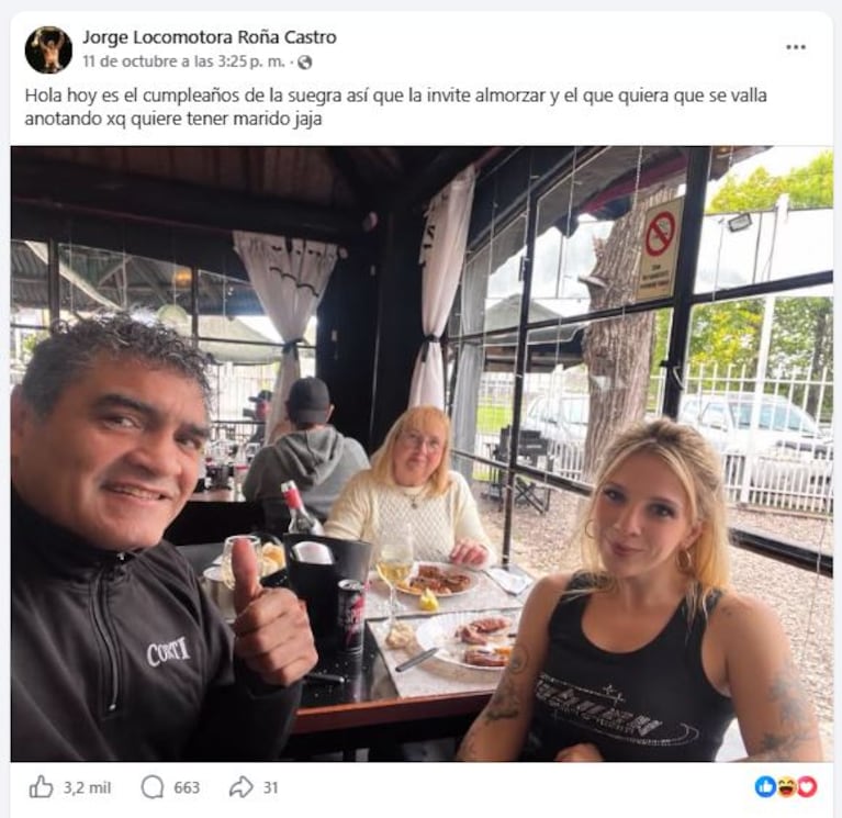 Foto: Facebook de Roña Castro.