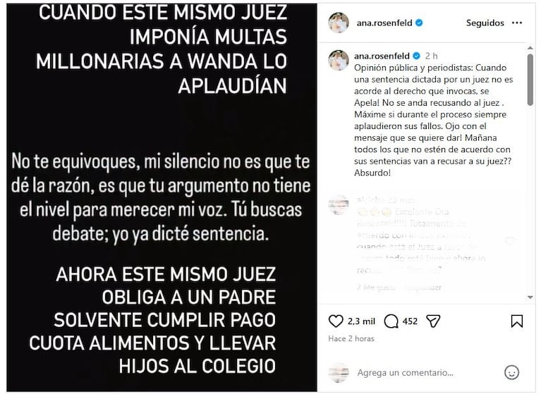 Foto: Instagram (@ana.rosenfeld)