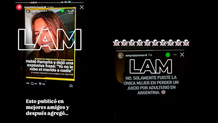 Foto: Instagram de China Suárez, capturada por LAM.