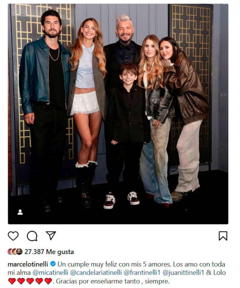 Foto: Instagram de Marcelo Tinelli.