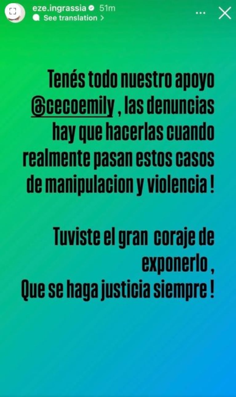 Foto: Instagram @eze.ingrassia