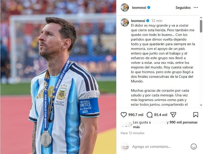 Foto: Instagram (@leomessi)