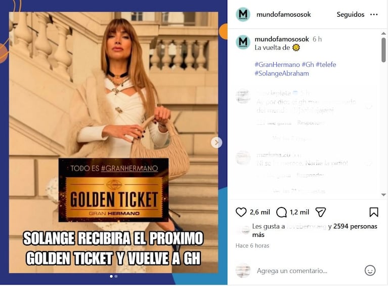 Foto: Instagram (@mundofamososok)