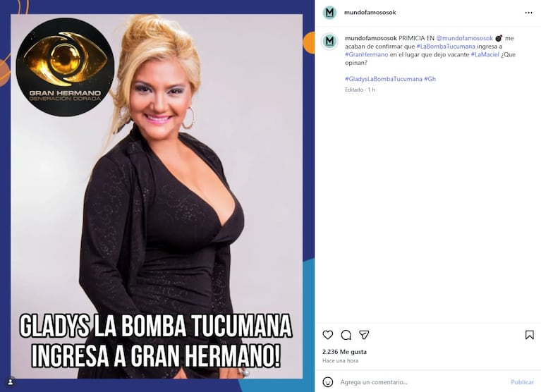 Foto: Instagram (@mundofamososok)