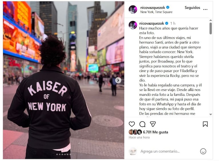 Foto: Instagram (@nicovazquezok)