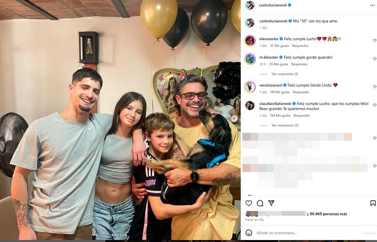 Foto: Instagram oficial de Luciano Castro.