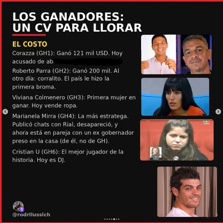 Foto: Instagram @rodrilussich