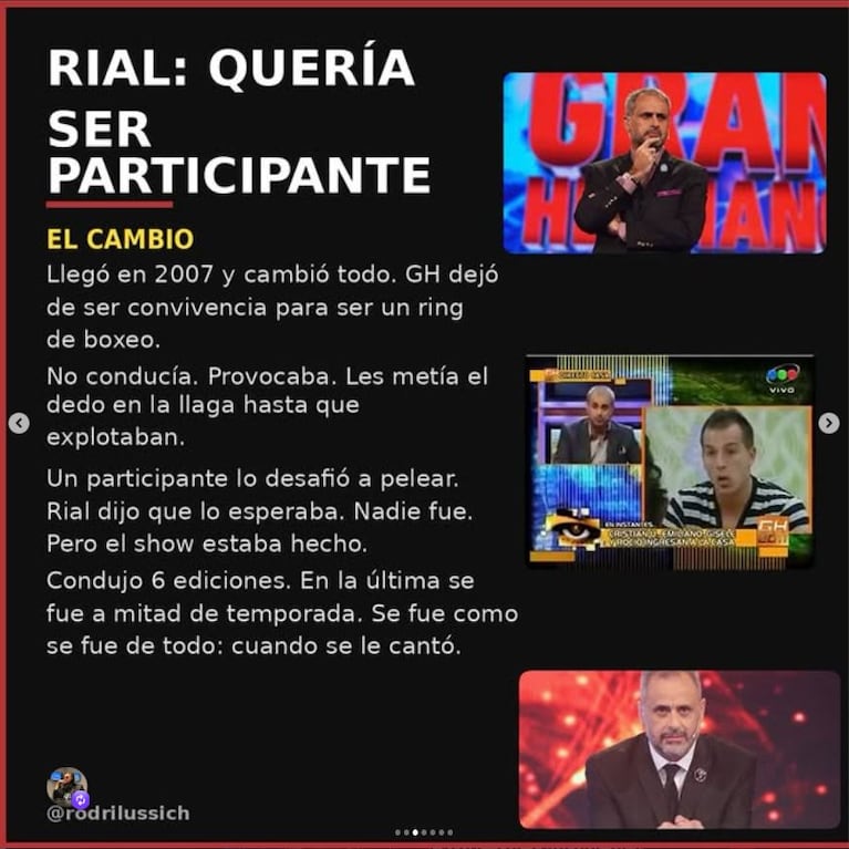 Foto: Instagram @rodrilussich