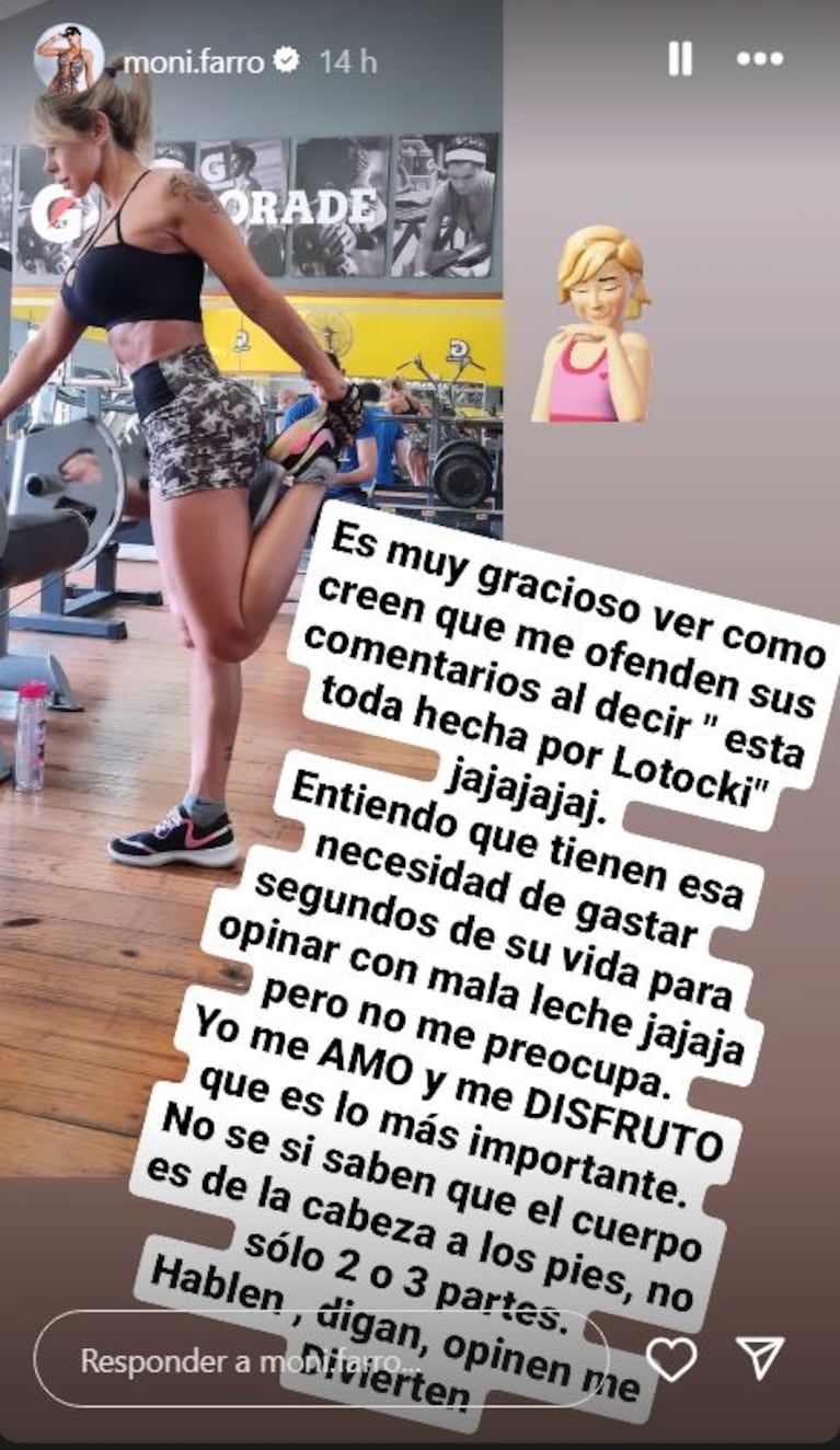 Foto: Instagram Stories (@moni.farro)