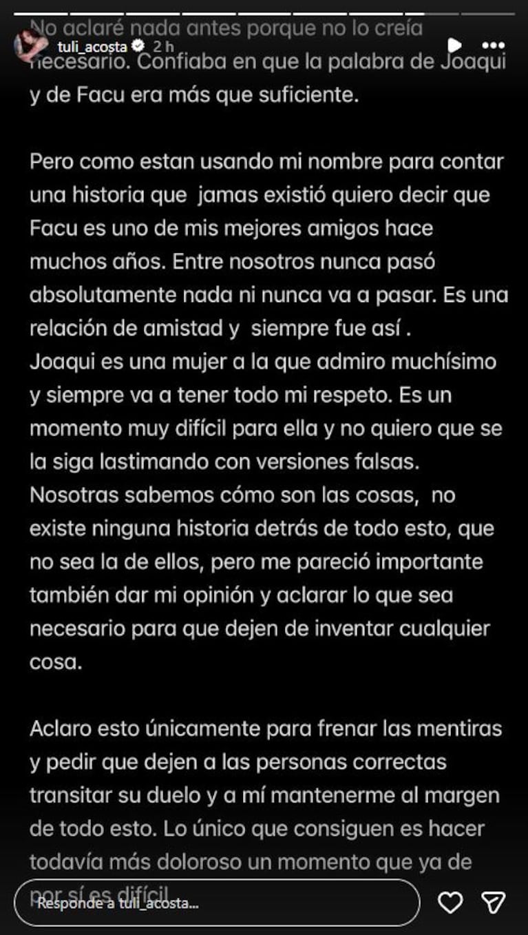 Foto: Instagram (@tuli_acosta)