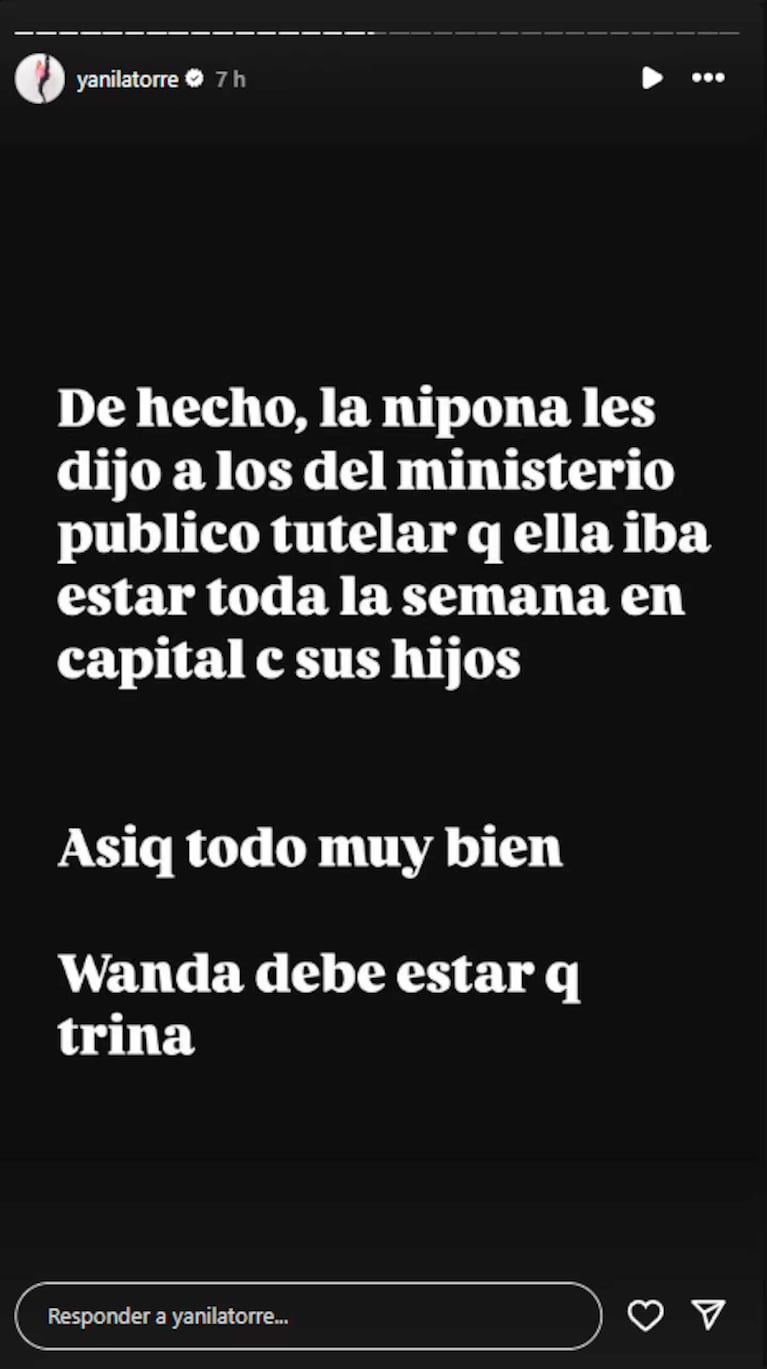 Foto: Instagram @yanilatorre