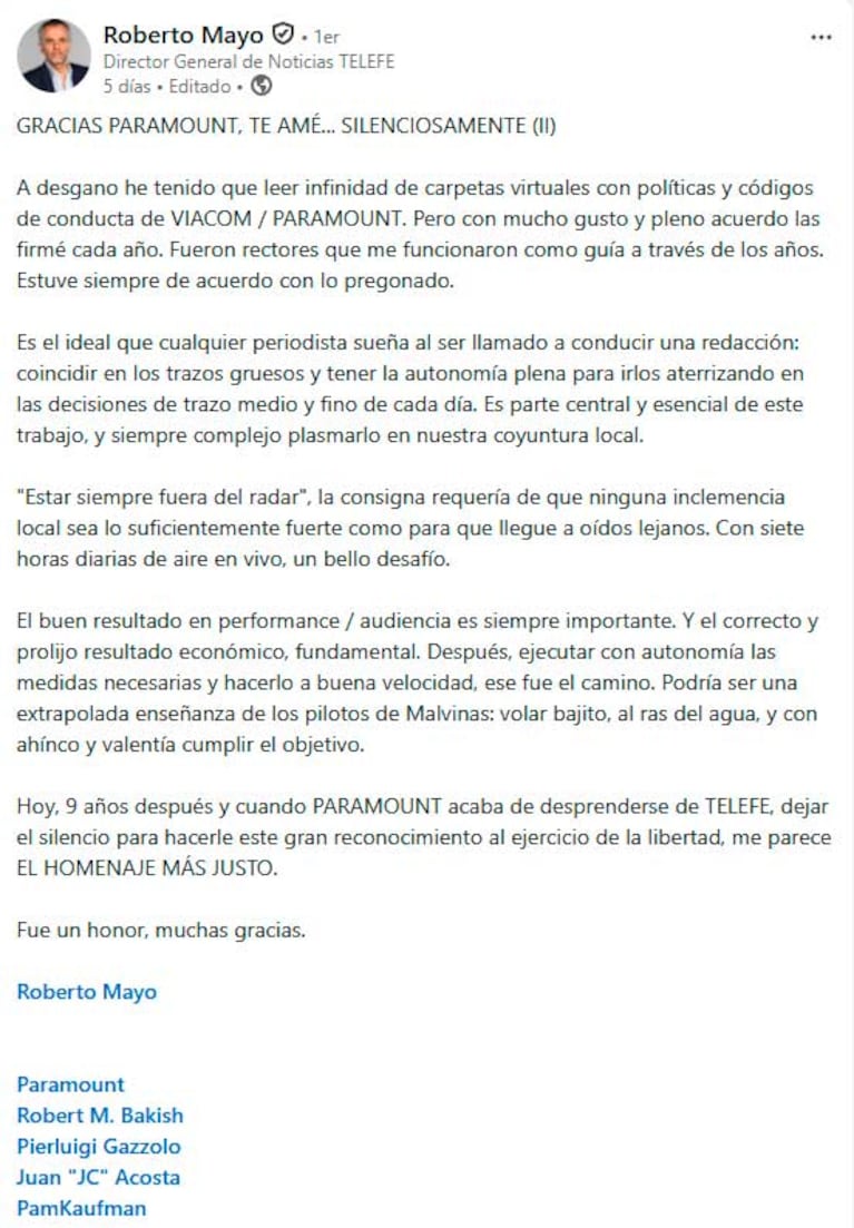 (Foto: LinkedIn Roberto Mayo)