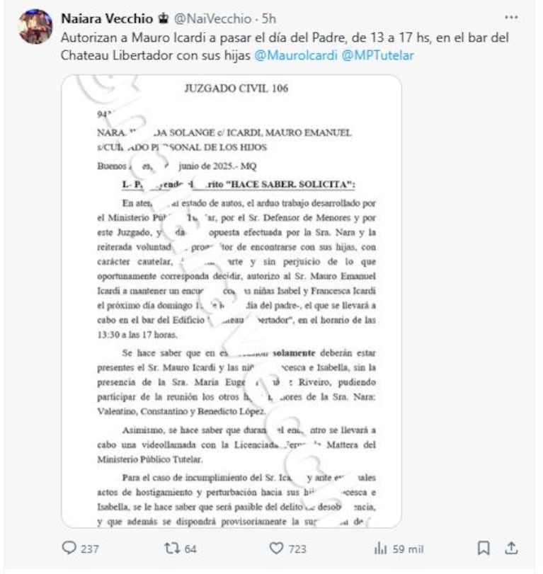 Foto: X / Twitter @NaiVecchio
·