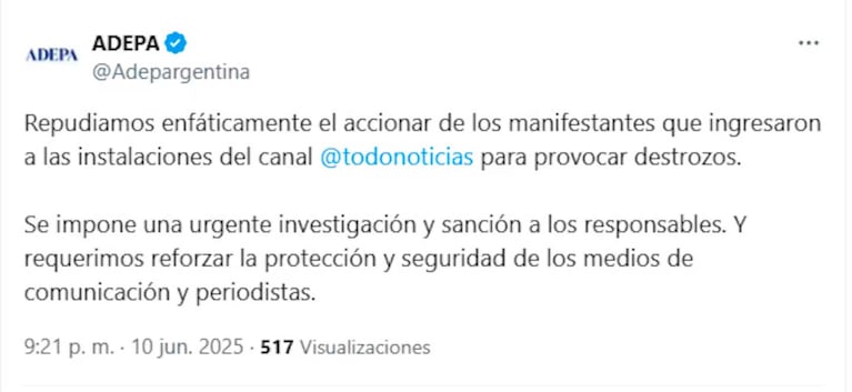 Foto: X/Twitter @adepargentina