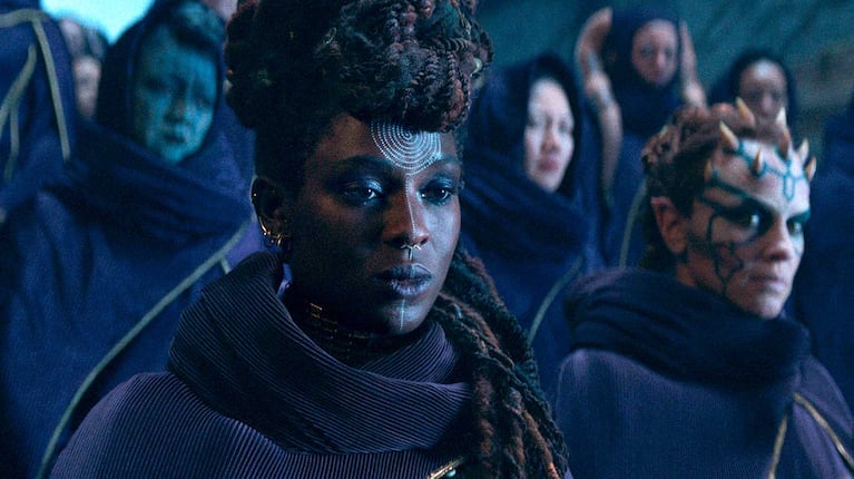 Fotograma de Star Wars The Acolyte con Jodie Turner-Smith como Madre Aniseya (Foto: Disney+)