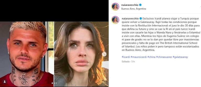 Foto:Instagram @naiaravecchio