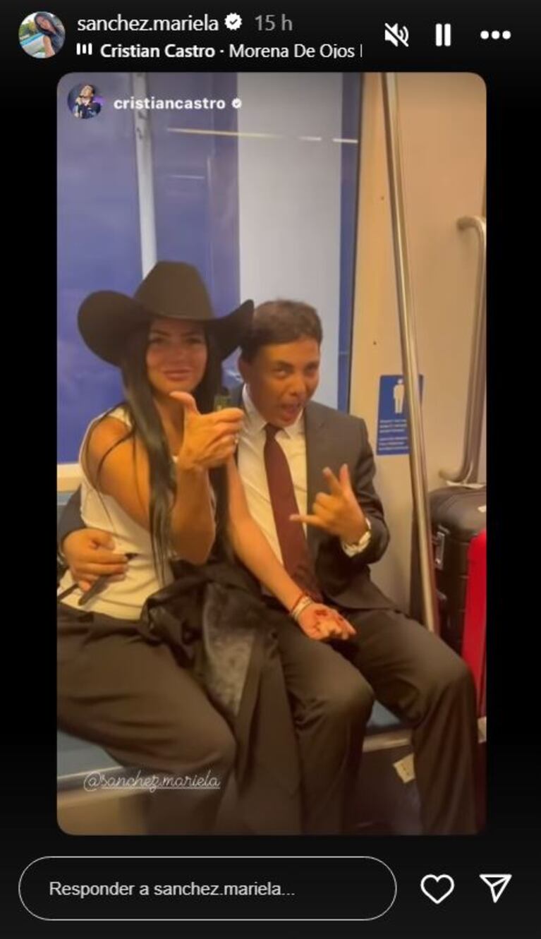 Fotos: Capturas de Instagram Stories (@sanchez.mariela y @cristiancastro)
