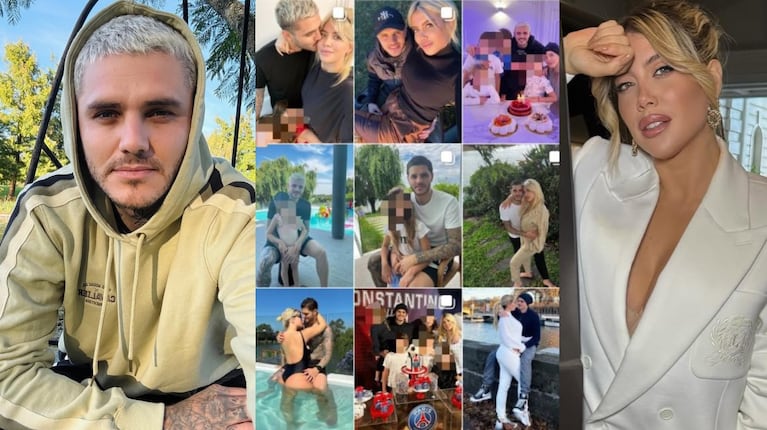 Fotos: Instagram (@mauroicardi y @wanda_nara) y X (@Intrusos)