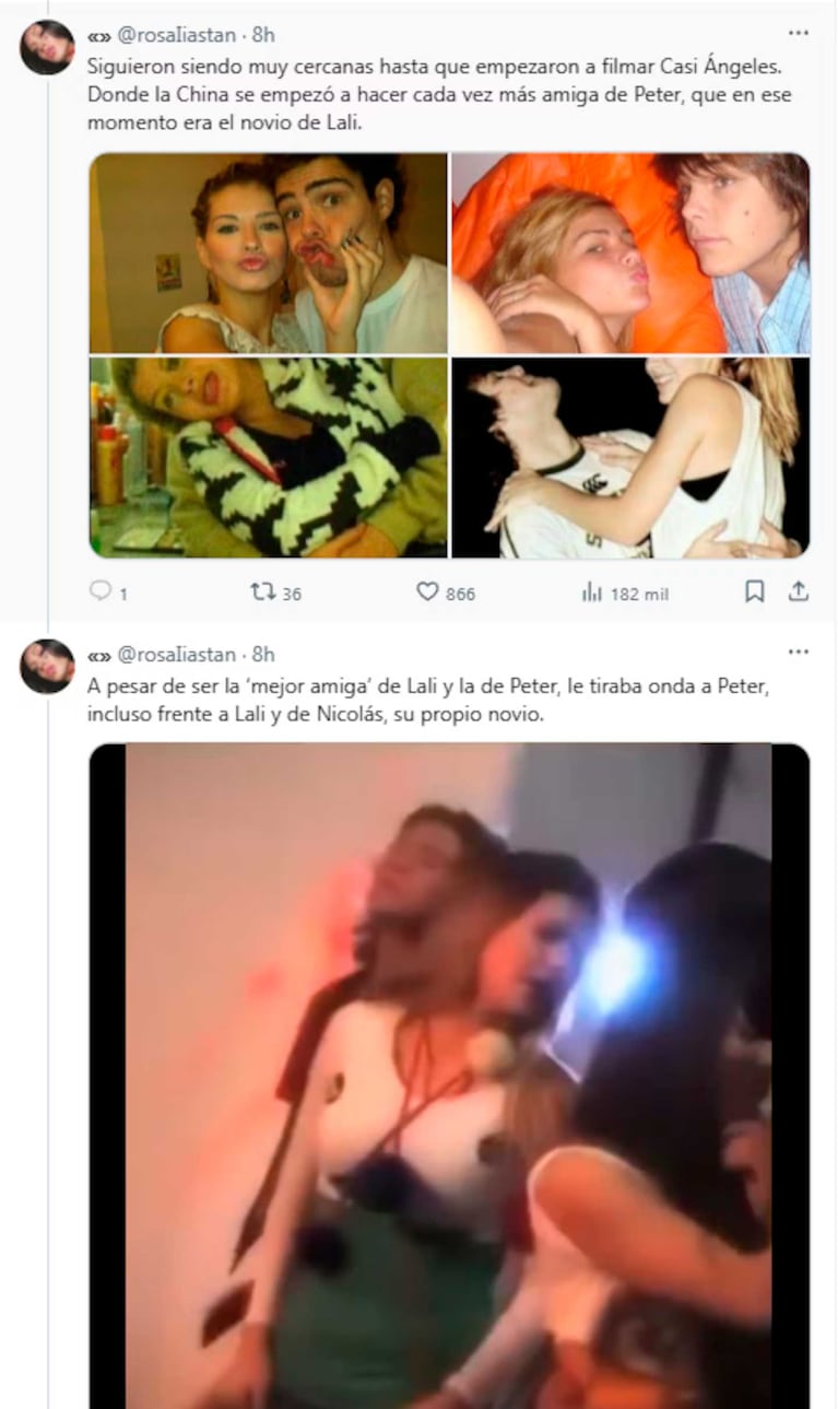 Fotos: posteos de X/Twitter de @rosaliastan