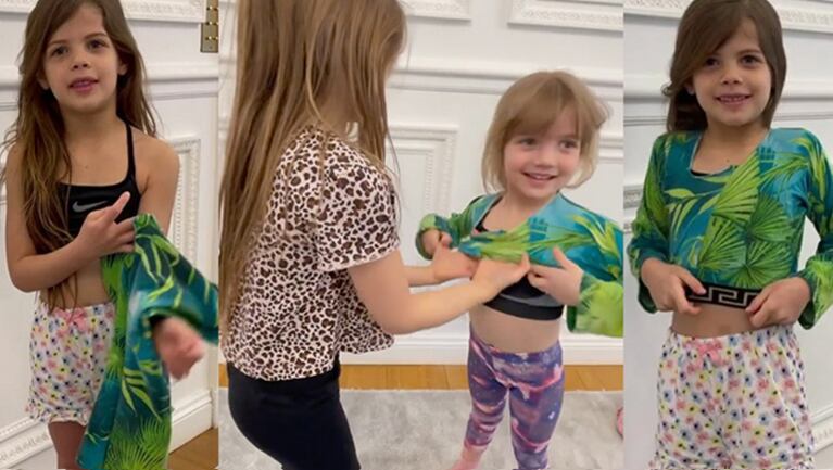 Fran convirtió unas leggins rotas en una remera.