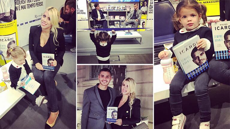 Francesca Icardi fue la fanática número uno en la presentación de la autobiografía de su padre.  (Foto: Instagram)