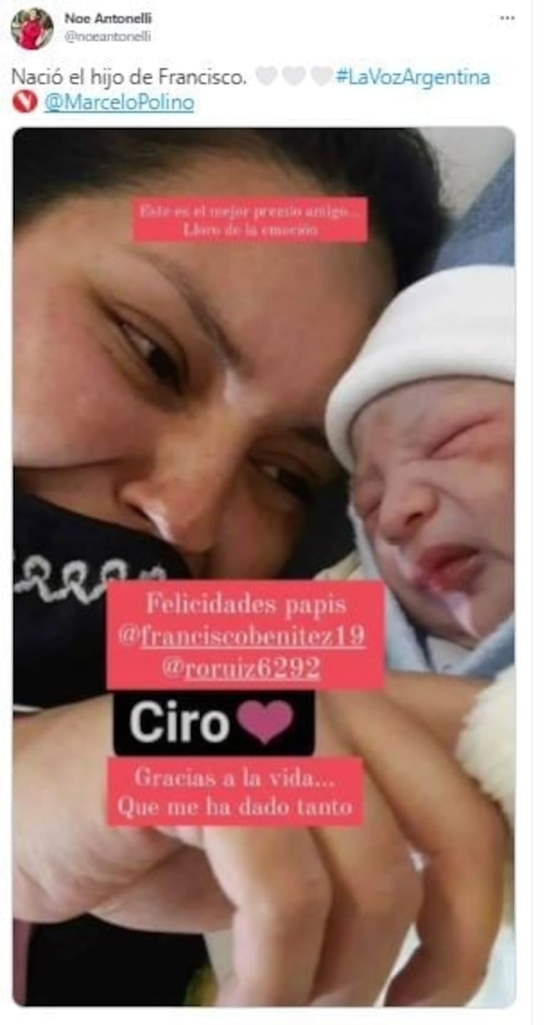 Francisco Benítez, el ganador de La Voz Argentina, es papá: nació su hijo, Ciro, en Córdoba