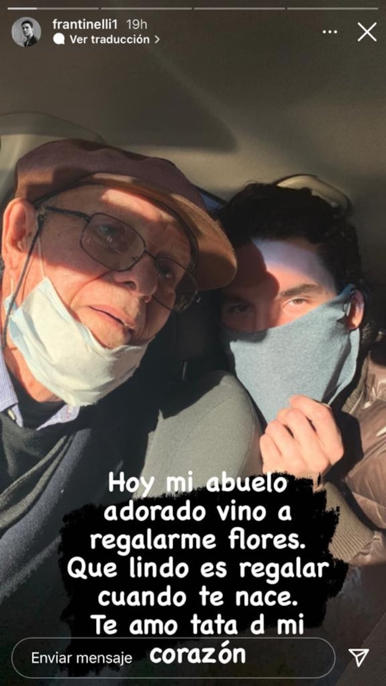 Francisco Tinelli reveló el tierno gesto de su abuelo tras declarar que se regala flores a sí mismo: "Vino a regalarme flores" 