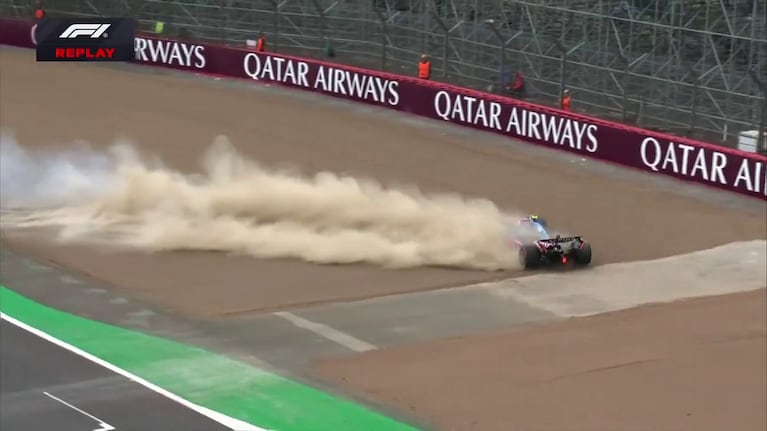 Franco Colapinto chochó en la clasificación del GP de Gran Bretaña (Foto: captura de F1 Replay).