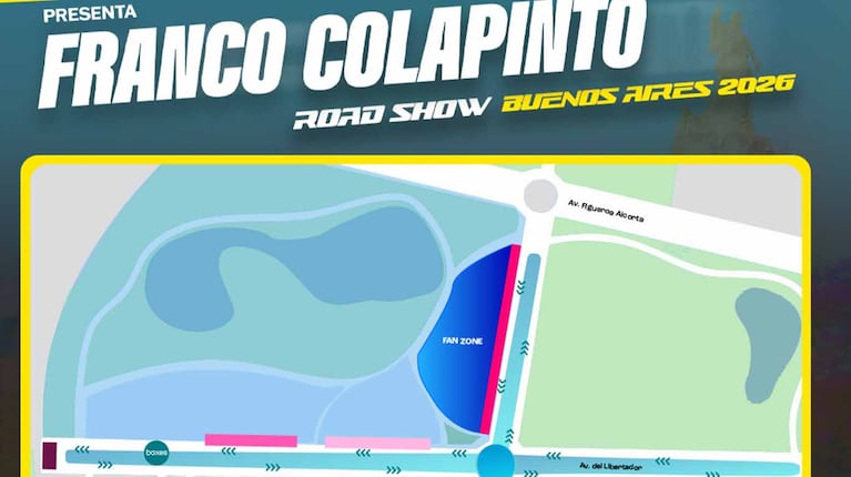 Franco Colapinto Road Show Buenos Aires 2026: horarios del Fan Zone, accesos y todo lo que hay que saber