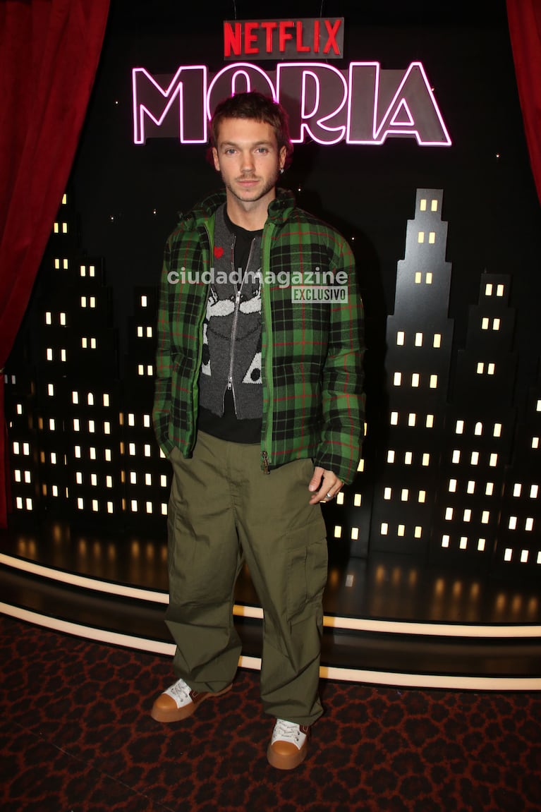 Franco Masini en el estreno de la serie de Moria Casán (Foto: Movilpress).