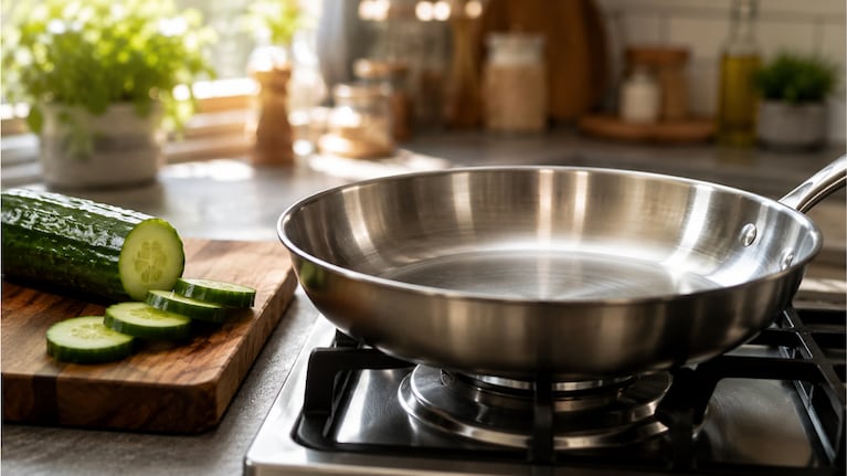 Frotar el sartén con un pepino: para qué sirve y por qué recomiendan hacerlo antes de cocinar este alimento.