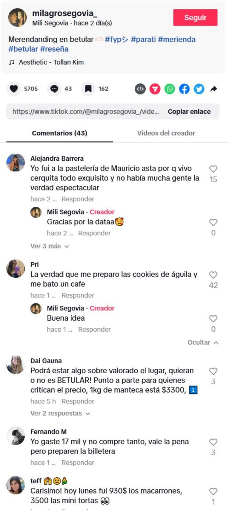 Fue a la cafetería de Damián Betular y casi se desmaya por los precios