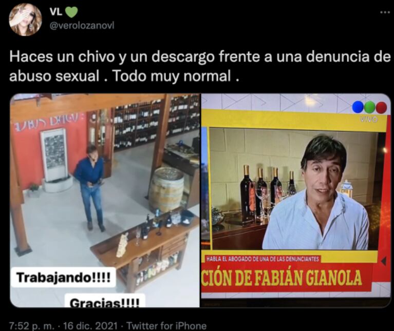 Fuerte crítica de Verónica Lozano tras el descargo de Fabián Gianola: "Poca capacidad de hacerse cargo"
