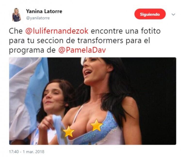 Fuerte cruce de Yanina Latorre con Luli Fernández en Twitter: "Vos trabajás de leer posteos en Instagram"