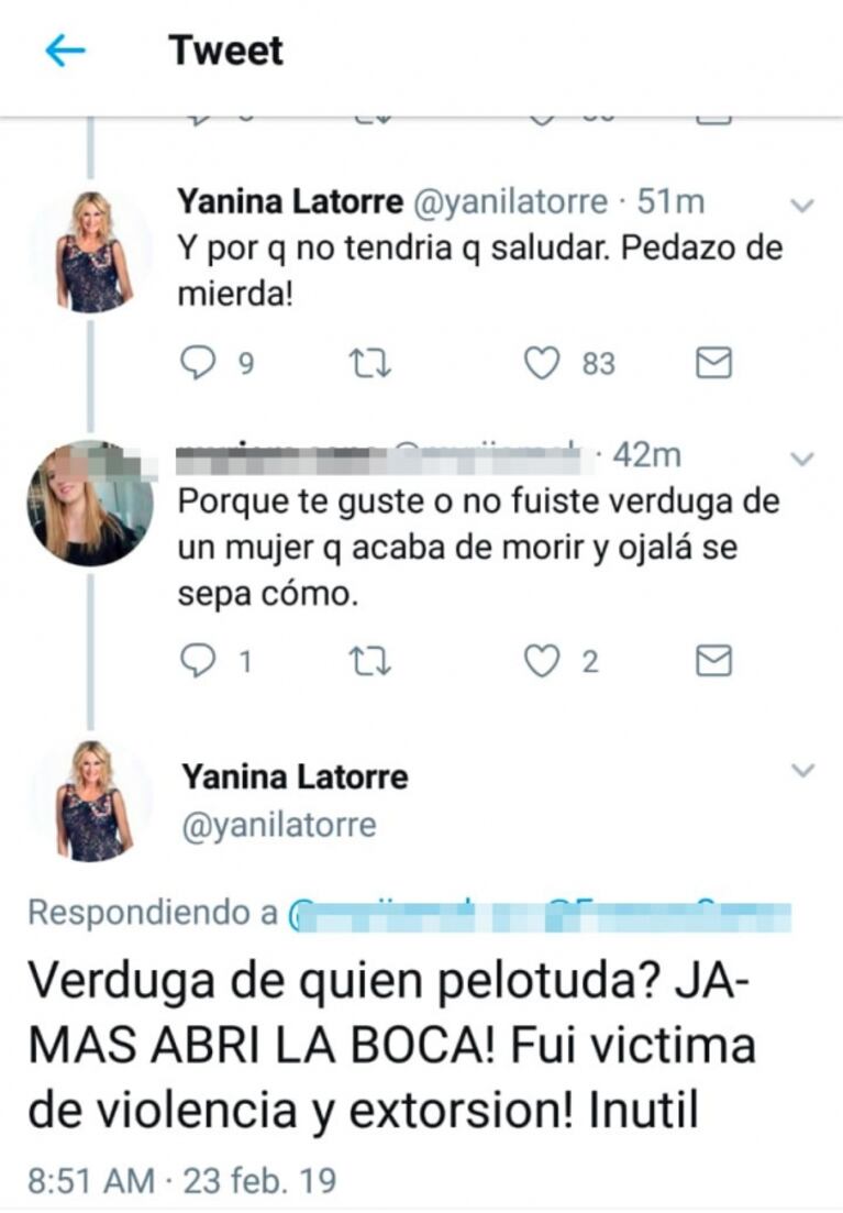 Fuerte cruce de Yanina Latorre con sus seguidores tras la muerte de Natacha Jaitt: "Fui víctima de extorsión"