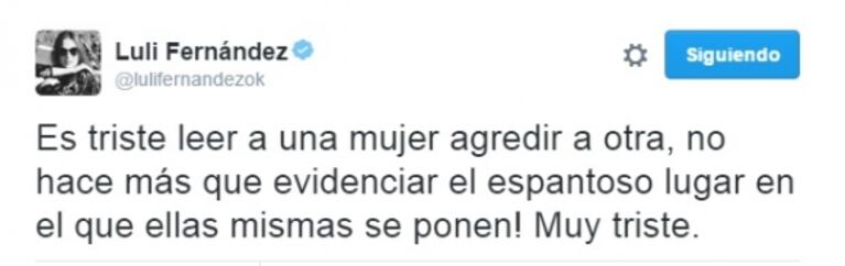 Fuerte descargo de Luli Fernández por los comentarios agresivos en las redes: "Las mujeres que agreden sistemáticamente son las mismas que después se plantan con el cartel de #NiUnaMenos"