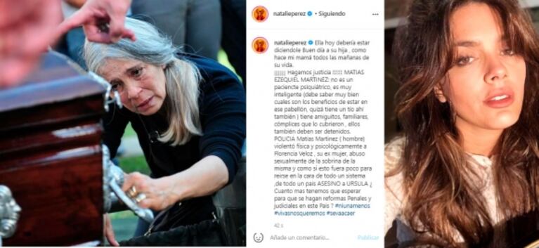 Fuerte descargo de Natalie Pérez tras el femicidio de Úrsula: "Ella debería estar diciéndole buen día a su hija"