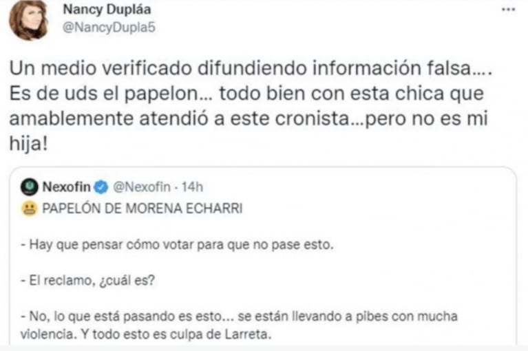 Fuerte enojo de Nancy Dupláa y Pablo Echarri por una notica errónea sobre su hija Morena: "Publicar una mentira para generar odio" 