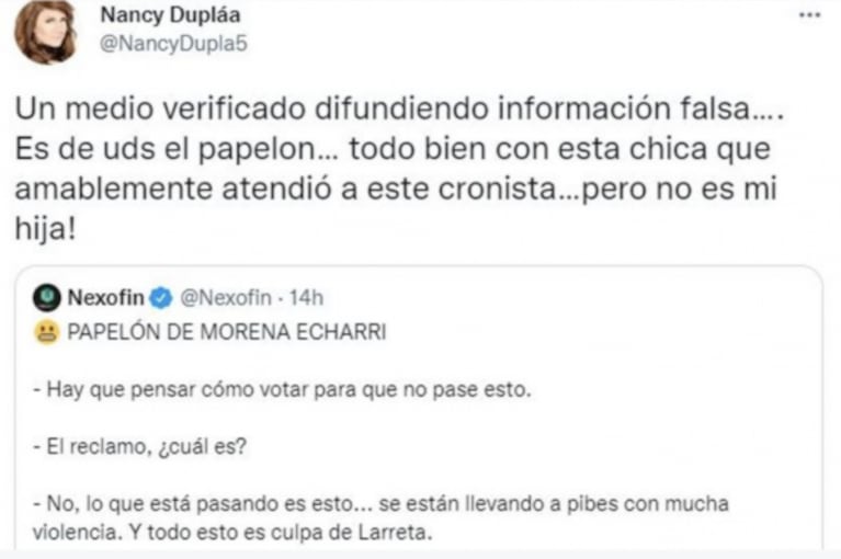 Fuerte enojo de Nancy Dupláa y Pablo Echarri por una notica errónea sobre su hija Morena: "Publicar una mentira para generar odio" 