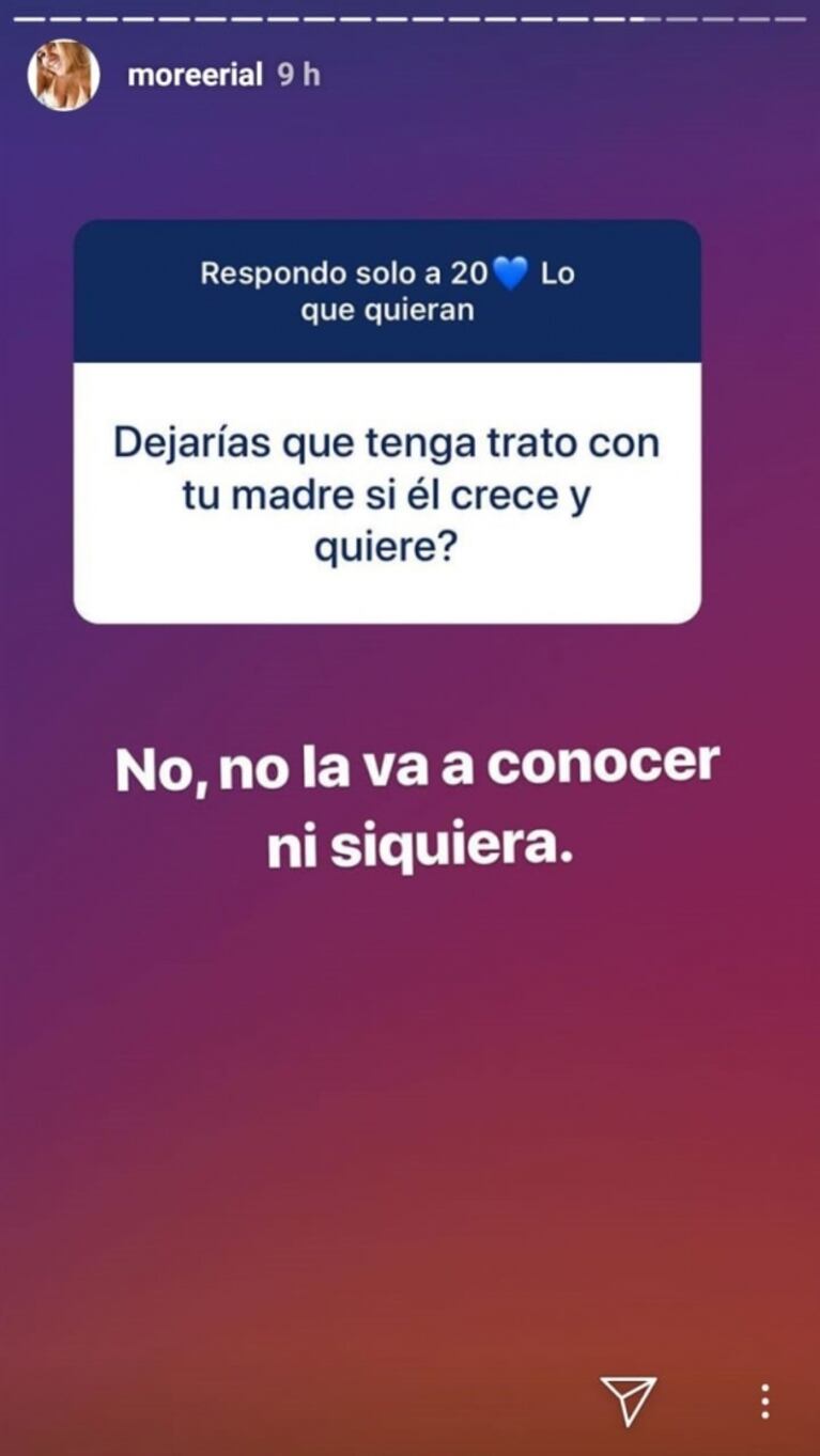 Fuerte frase de Morena Rial para Silvia D’Auro: "Mi hijo no va a tener trato con mi mamá; ni siquiera la va a conocer"