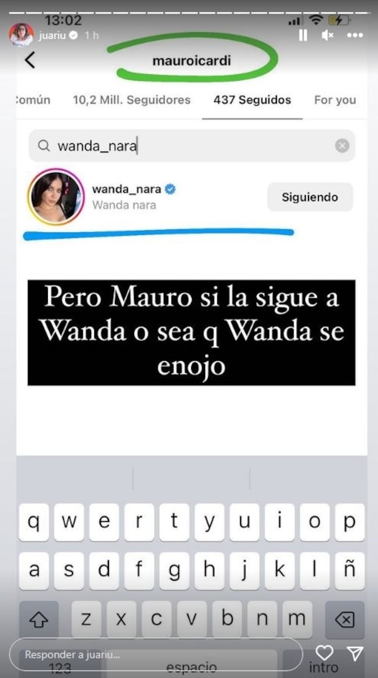 Fuerte gesto de Wanda Nara con Mauro Icardi tras su picante posteo en contra de Moria Casán: lo dejó de seguir en Instagram