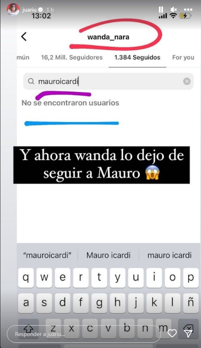 Fuerte gesto de Wanda Nara con Mauro Icardi tras su picante posteo en contra de Moria Casán: lo dejó de seguir en Instagram