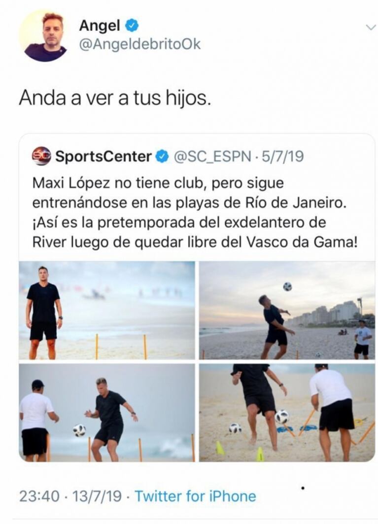 Fuerte mensaje de Ángel de Brito a Maxi López en medio del escándalo con Wanda Nara