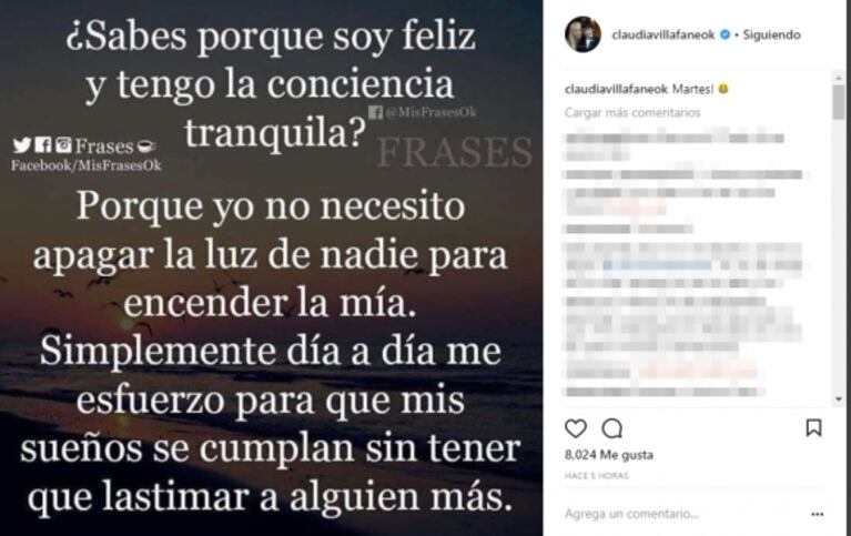 Fuerte mensaje de Claudia Villafañe en medio de la guerra con Diego Maradona: "¿Sabés por qué tengo la conciencia tranquila?"