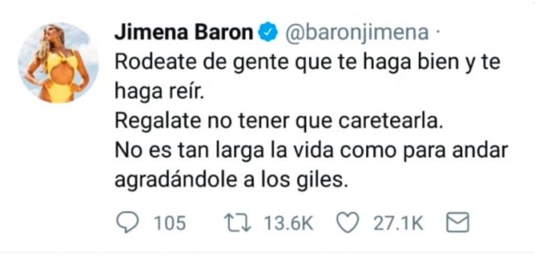 Fuerte mensaje de Jimena Barón tras oficializar su romance con Rodrigo Romero... ¡y presentación familiar!