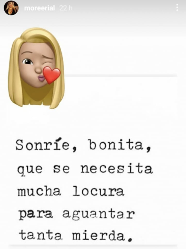 Fuerte mensaje de Morena Rial, tras distanciarse de su familia: “Se necesita mucha locura para aguantar tanta mier...” 